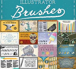 AI画笔－18套486支艺术笔刷：The Illustrator Brushes Mega-Bundle